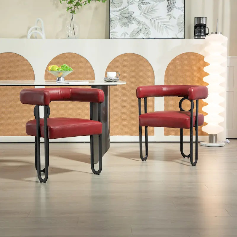 Lot de 2 chaises d'appoint rembourrées au design contemporain