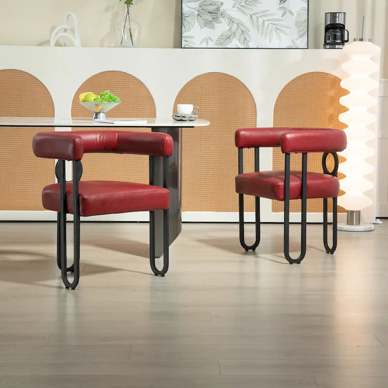 Lot de 2 chaises d'appoint rembourrées au design contemporain