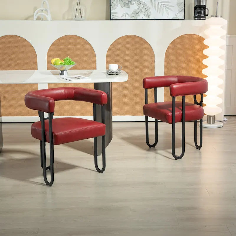 Lot de 2 chaises d'appoint rembourrées au design contemporain