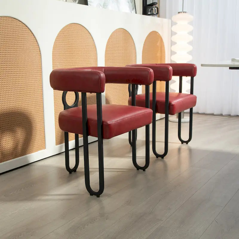 Lot de 2 chaises d'appoint rembourrées au design contemporain