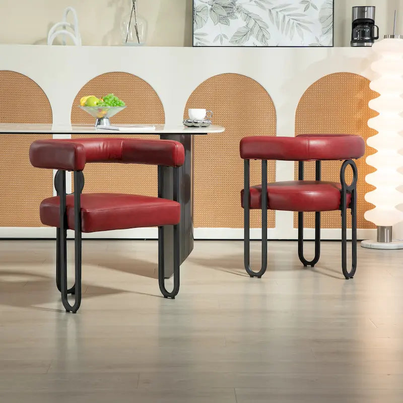 Lot de 2 chaises d'appoint rembourrées au design contemporain
