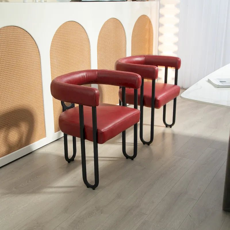 Lot de 2 chaises d'appoint rembourrées au design contemporain