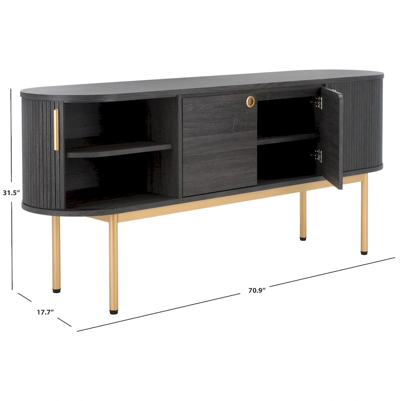 Buffet à 4 portes et meuble TV | 180 cm (L) x 46 cm (P) x 81 cm (H) | Rangement pour salon