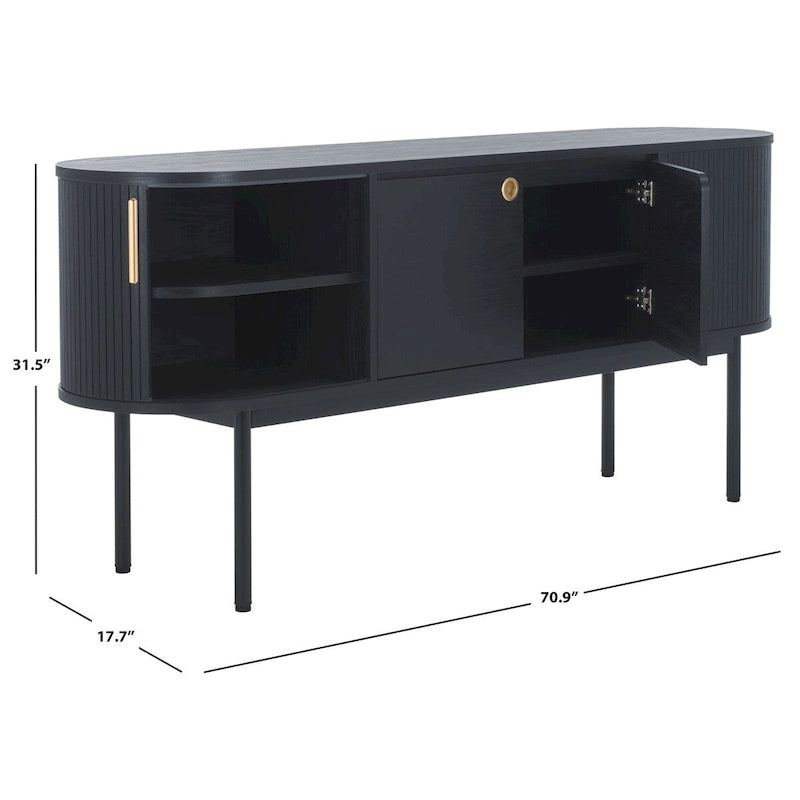 Buffet à 4 portes et meuble TV | 180 cm (L) x 46 cm (P) x 81 cm (H) | Rangement pour salon