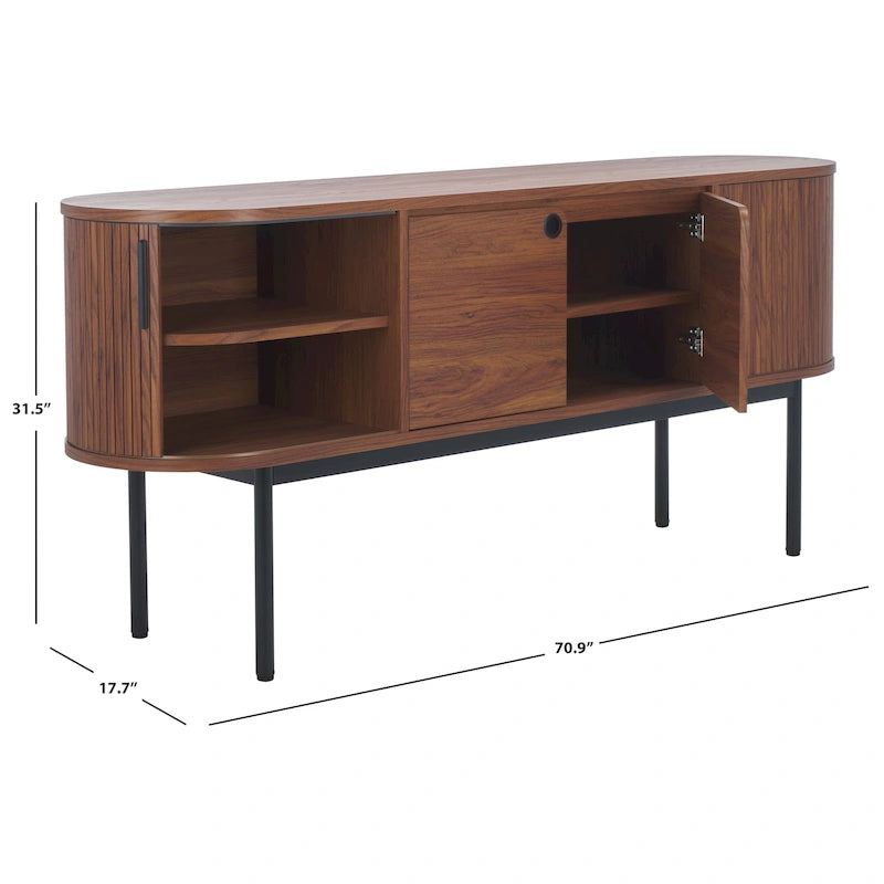 Buffet à 4 portes et meuble TV | 180 cm (L) x 46 cm (P) x 81 cm (H) | Rangement pour salon