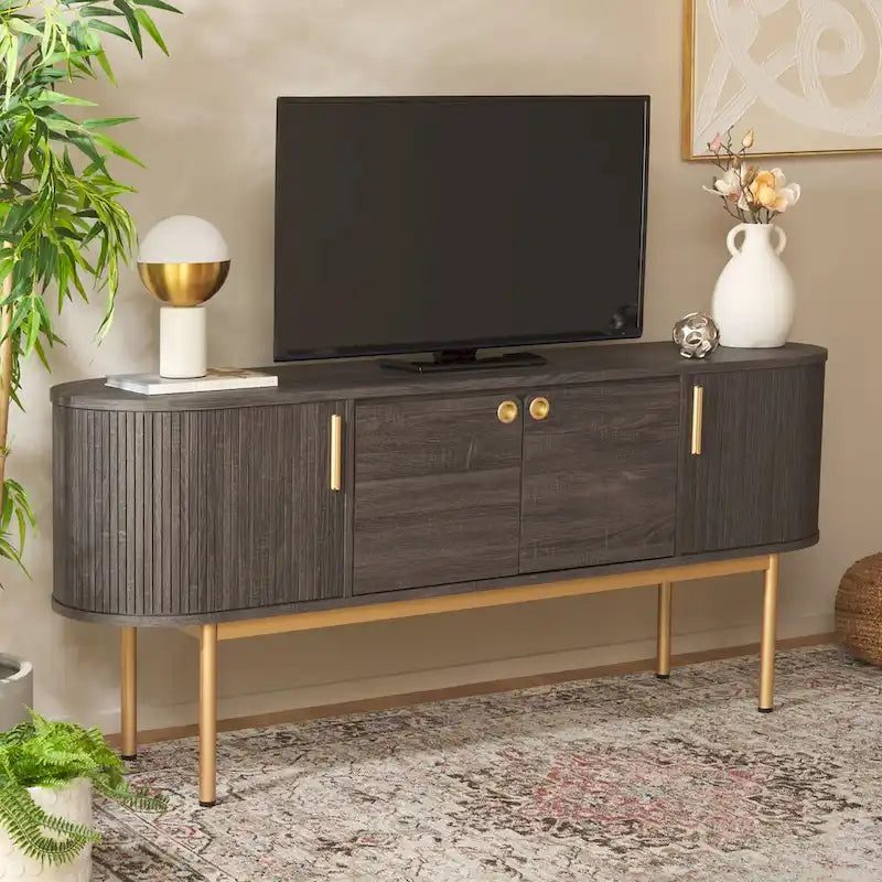 Buffet à 4 portes et meuble TV | 180 cm (L) x 46 cm (P) x 81 cm (H) | Rangement pour salon