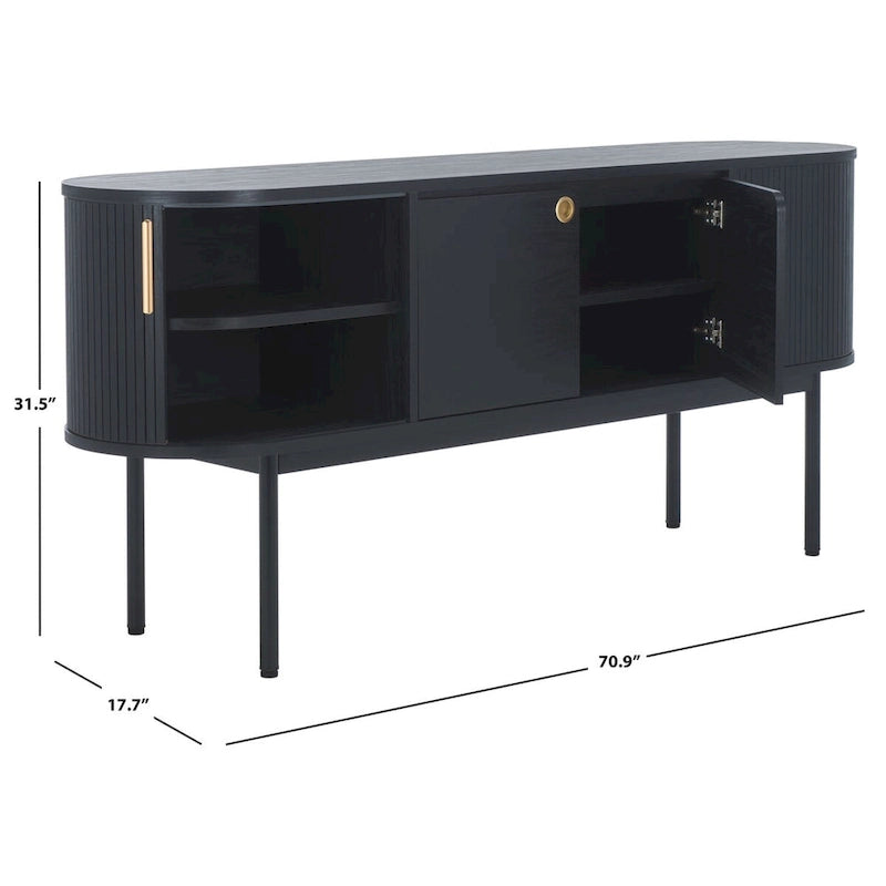 Buffet à 4 portes et meuble TV | 180 cm (L) x 46 cm (P) x 81 cm (H) | Rangement pour salon