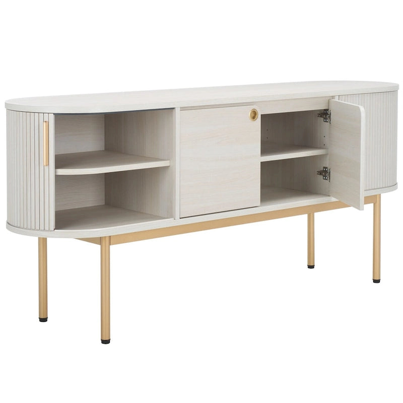 Buffet à 4 portes et meuble TV | 180 cm (L) x 46 cm (P) x 81 cm (H) | Rangement pour salon