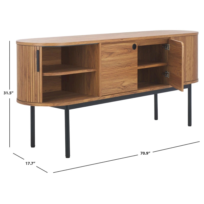 Buffet à 4 portes et meuble TV | 180 cm (L) x 46 cm (P) x 81 cm (H) | Rangement pour salon